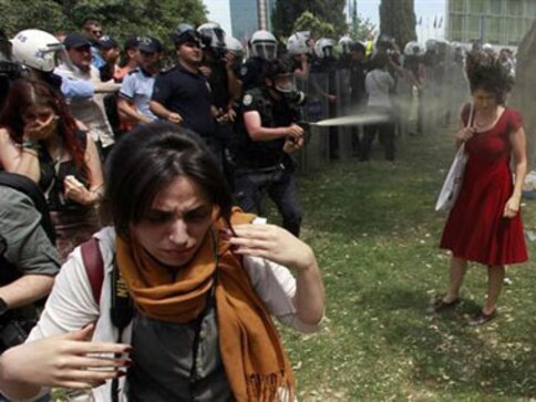 How a woman in red has become the symbol of Istanbul's female protesters