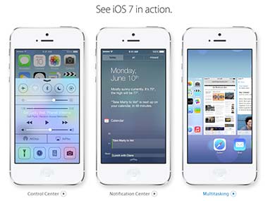 Apple iOS 7 is seen in this screengrab.