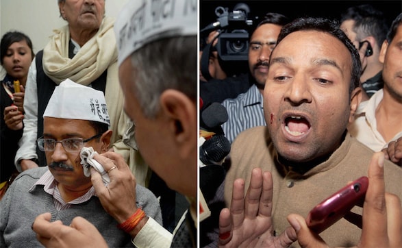 Photos: BJP supporter throws ink at Arvind Kejriwal Photos: BJP supporter throws ink at Arvind Kejriwal