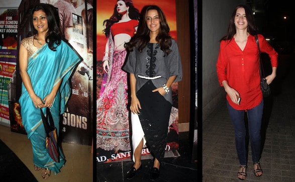 Konkona, Kalki among stars who came out to watch Ankhon Dekhi Konkona, Kalki among stars who came out to watch Ankhon Dekhi
