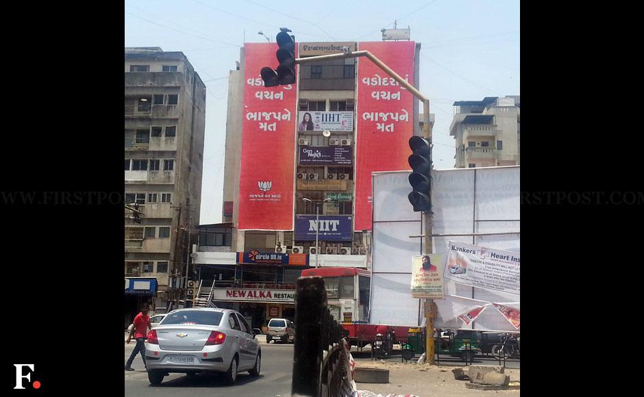 Giant promises to Modi, signed BJP. Kavitha Iyer/ Firstpost Giant promises to Modi, signed BJP. Kavitha Iyer/ Firstpost