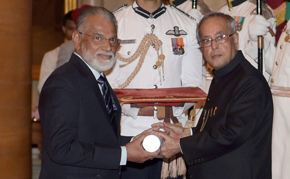 President Pranab Mukherjee presents Padma Bhushan to ISRO Chairman Radhakrishnan Koppillil. PTI President Pranab Mukherjee presents Padma Bhushan to ISRO Chairman Radhakrishnan Koppillil. PTI