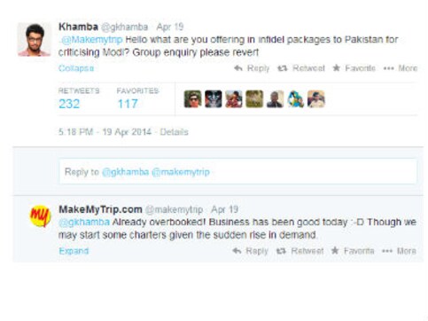 MakeMyTrip's cheeky retort to Giriraj Singh breaks Twitter MakeMyTrip's cheeky retort to Giriraj Singh breaks Twitter
