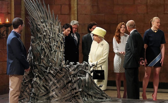 Photos: Queen Elizabeth visits Westoros, claims piece of Iron throne Photos: Queen Elizabeth visits Westoros, claims piece of Iron throne