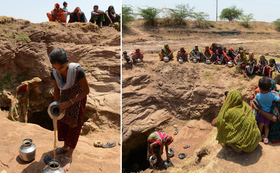 A villager collects drinking water from a man-made well in the Sujangadh village of Surendranagar district, some 160 kms from Ahmedabad on 1 June, 2014. Many of these village women walk over two kms to fetch water daily as local supplies are scarce and at times contaminated. AFP A villager collects drinking water from a man-made well in the Sujangadh village of Surendranagar district, some 160 kms from Ahmedabad on 1 June, 2014. Many of these village women walk over two kms to fetch water daily as local supplies are scarce and at times contaminated. AFP