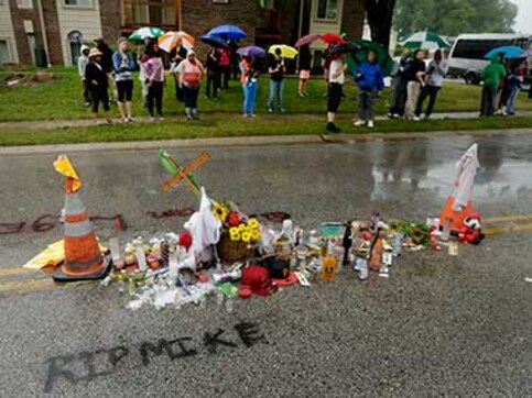 Peaceful protests in Ferguson after National Guard withdraws Peaceful protests in Ferguson after National Guard withdraws