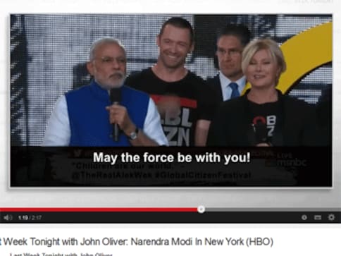 PM Modi stands next to Hugh Jackman, quotes from Star Wars: John Oliver won't let him forget this PM Modi stands next to Hugh Jackman, quotes from Star Wars: John Oliver won't let him forget this