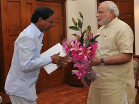 Telangana CM meets PM, discusses household survey issue Telangana CM meets PM, discusses household survey issue