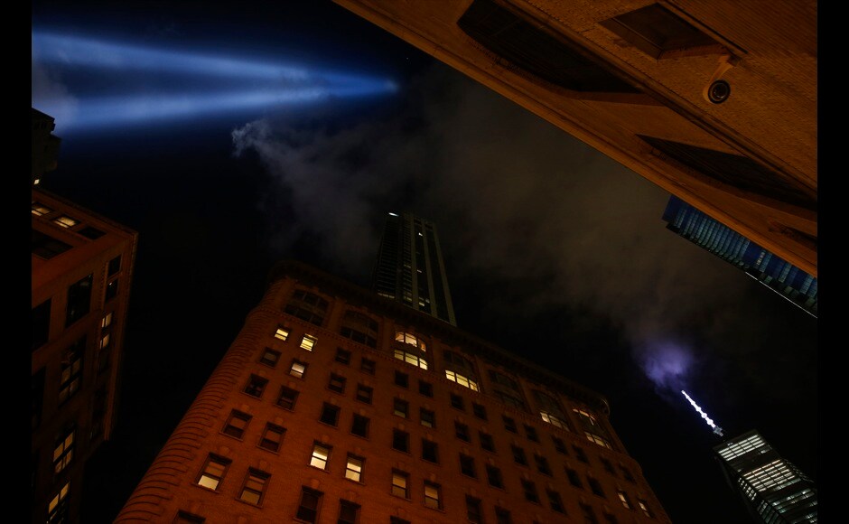 The Tribute in Lights illuminates the sky next to One World Trade Center ahead of the 13th anniversary of the September 11 attacks, in New York. Crowds will gather on Thursday morning to mark the 13th anniversary of the September 11 attacks. Reuters The Tribute in Lights illuminates the sky next to One World Trade Center ahead of the 13th anniversary of the September 11 attacks, in New York. Crowds will gather on Thursday morning to mark the 13th anniversary of the September 11 attacks. Reuters