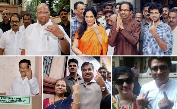 Photos: Pawar to Thackeray family, here are netas after voting for assembly polls Photos: Pawar to Thackeray family, here are netas after voting for assembly polls