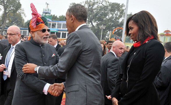 Modi, Obama bonhomie on display at Republic Day parade Modi, Obama bonhomie on display at Republic Day parade