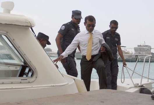 Maldives ex-president Nasheed dragged into court as his detention gets extended Maldives ex-president Nasheed dragged into court as his detention gets extended