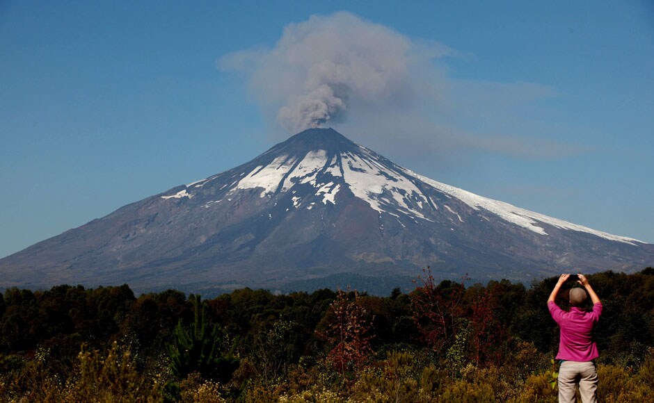 Villarrica Volcano is the one of the most active volcanoes in Chile. It is a snow-capped stratovolcano that measures 2,860 metres high. It is considered as one of the most active volcanoes with a record of 66 eruptions since the Europeans arrived in the country. (Reuters image) Villarrica Volcano is the one of the most active volcanoes in Chile. It is a snow-capped stratovolcano that measures 2,860 metres high. It is considered as one of the most active volcanoes with a record of 66 eruptions since the Europeans arrived in the country. (Reuters image)