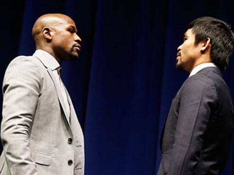 Mayweather-Pacquiao come face-to-face at press conference to hype megafight Mayweather-Pacquiao come face-to-face at press conference to hype megafight