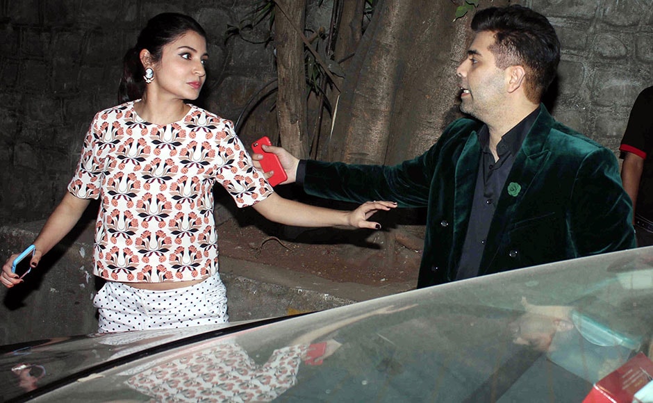 Spotted: Anushka Sharma dines with Bombay Velvet co-star Karan Johar