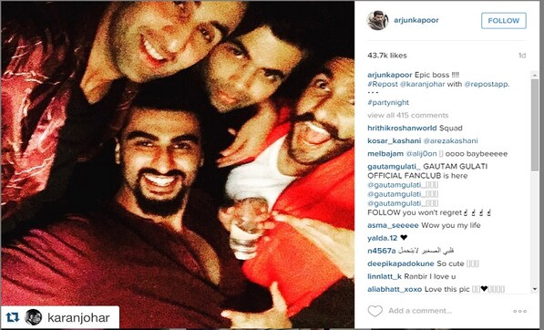 Epic bro-mance: Ranbir Kapoor, Ranveer Singh party at Arjun Kapoor birthday bash Epic bro-mance: Ranbir Kapoor, Ranveer Singh party at Arjun Kapoor birthday bash