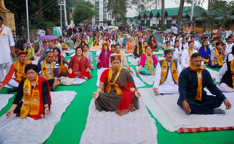 And then there was Smriti Irani in Shimla performing yoga in a saree? She must be superwoman. PTI And then there was Smriti Irani in Shimla performing yoga in a saree? She must be superwoman. PTI