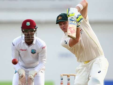 Steve Smith century puts Australia on top after early wobble at Kingston Steve Smith century puts Australia on top after early wobble at Kingston