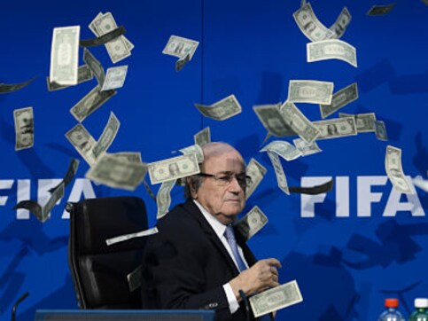 'For North Korea 2026': Comedian showers FIFA chief Sepp Blatter with fake notes 'For North Korea 2026': Comedian showers FIFA chief Sepp Blatter with fake notes