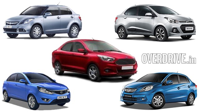 Spec comparo: Ford Figo Aspire vs Honda Amaze vs Tata Zest vs Maruti Swift Dzire vs Hyundai Xcent