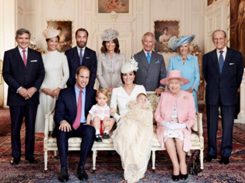 Say Cheese! The Royal Family strike a pose in Princess Charlotte's official christening photographs Say Cheese! The Royal Family strike a pose in Princess Charlotte's official christening photographs