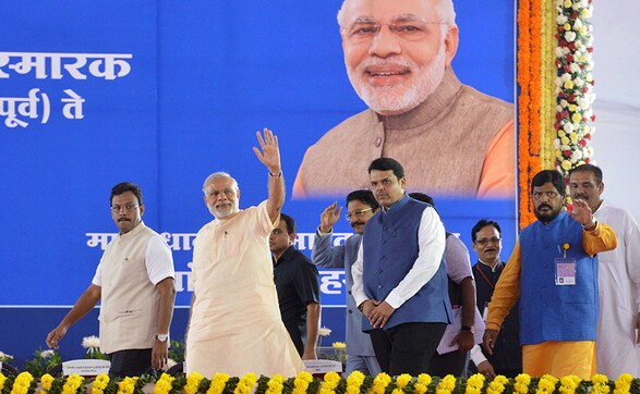PM lays foundation stone for Ambedkar memorial in central Mumbai PM lays foundation stone for Ambedkar memorial in central Mumbai