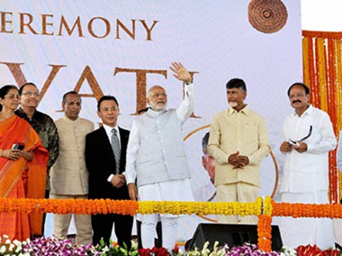 Amaravati launch: PM skirts special status to Andhra; KCR hogs limelight at Naidu party Amaravati launch: PM skirts special status to Andhra; KCR hogs limelight at Naidu party