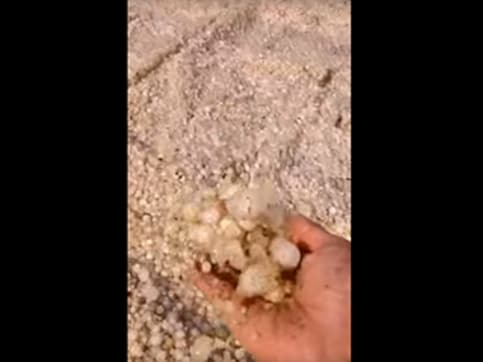 Watch: This dessert in Iraq saw a river of sandy, hail balls Watch: This dessert in Iraq saw a river of sandy, hail balls