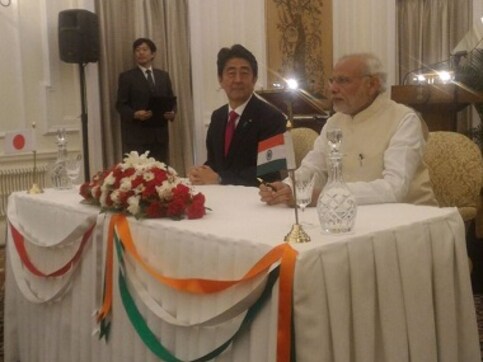 PM Modi and Japan's PM Shinzo Abe sign MoU on peaceful use of nuclear energy PM Modi and Japan's PM Shinzo Abe sign MoU on peaceful use of nuclear energy