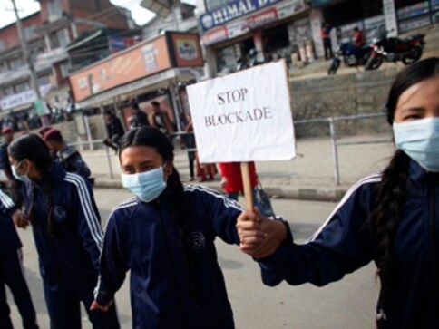 Nepal police arrest 30 activists protesting border blockade outside Indian embassy Nepal police arrest 30 activists protesting border blockade outside Indian embassy