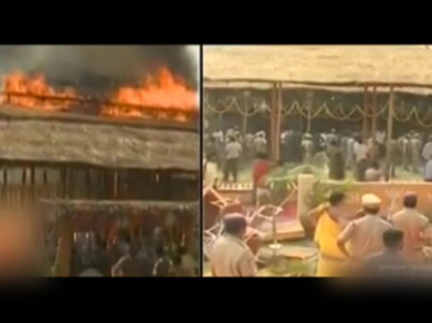 Fire mishap at KCR's Yagam, President's visit cancelled Fire mishap at KCR's Yagam, President's visit cancelled