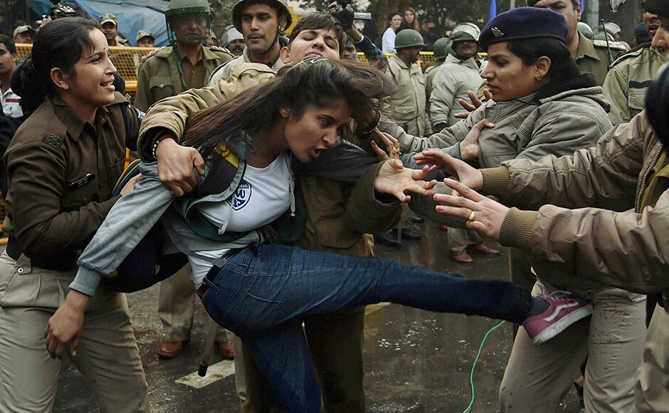 The agitating students demanded immediate removal of Dattatreya from the Union Cabinet. The students alleged that Dattatreya was instrumental in suspension of the students from the university. PTI The agitating students demanded immediate removal of Dattatreya from the Union Cabinet. The students alleged that Dattatreya was instrumental in suspension of the students from the university. PTI