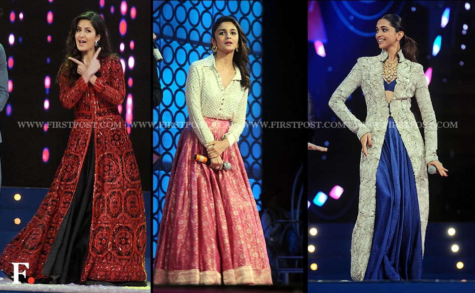 Ladies of the moment, Katrina Kaif, Alia Bhatt and Deepika Padukone perform at an event organised for Mumbai Police. Sachin Gokhale/Firstpost Ladies of the moment, Katrina Kaif, Alia Bhatt and Deepika Padukone perform at an event organised for Mumbai Police. Sachin Gokhale/Firstpost