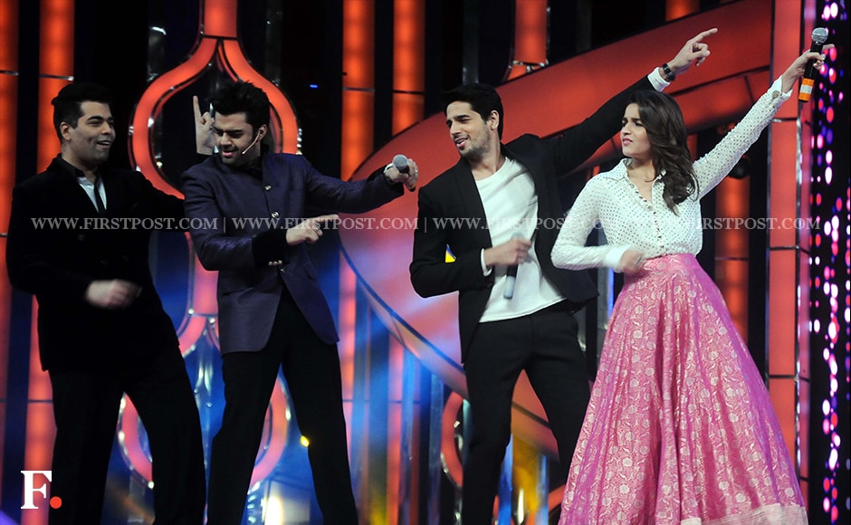 Karan Johar, Manish Paul, Sidharth Malhotra and Alia Bhatt relive the Student Of The Year moments. Sachin Gokhale/Firstpost Karan Johar, Manish Paul, Sidharth Malhotra and Alia Bhatt relive the Student Of The Year moments. Sachin Gokhale/Firstpost
