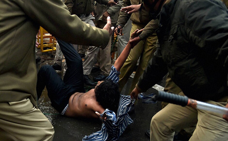 Facing protests outside her office and residence in the Delhi, Smriti Irani reacted saying she would not make any political statement but await the report of a fact-finding committee. PTI Facing protests outside her office and residence in the Delhi, Smriti Irani reacted saying she would not make any political statement but await the report of a fact-finding committee. PTI