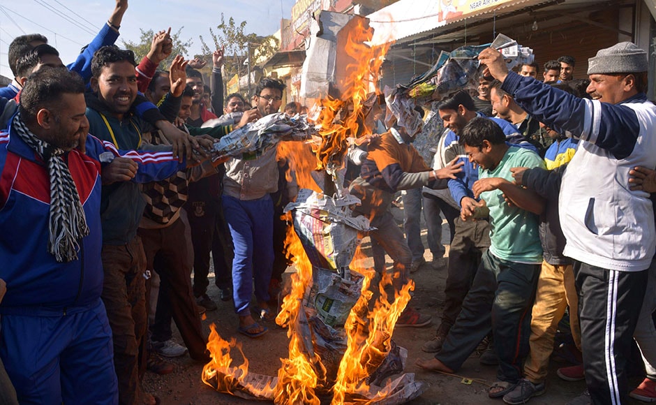 The terror attack was followed by protests by residents of Pathankot against Pakistan. AFP The terror attack was followed by protests by residents of Pathankot against Pakistan. AFP