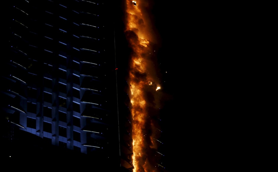 The cause of the fire was unknown and it a long time to extinguish, said Dubai police sources. Reuters The cause of the fire was unknown and it a long time to extinguish, said Dubai police sources. Reuters