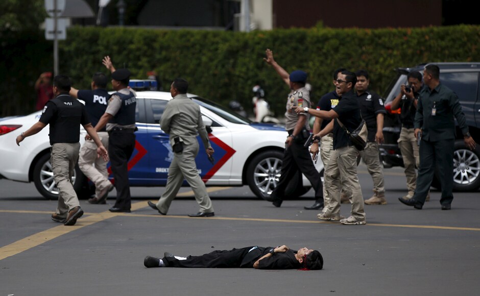 A body of a victim lies at the site of a blast in Jakarta. Indonesia has been on high alert after authorities said they had foiled a plot by Islamic militants to attack government officials, foreigners and others. About 150,000 police officers and soldiers were deployed during New Year's Eve to guard churches, airports and other public places. Reuters A body of a victim lies at the site of a blast in Jakarta. Indonesia has been on high alert after authorities said they had foiled a plot by Islamic militants to attack government officials, foreigners and others. About 150,000 police officers and soldiers were deployed during New Year's Eve to guard churches, airports and other public places. Reuters