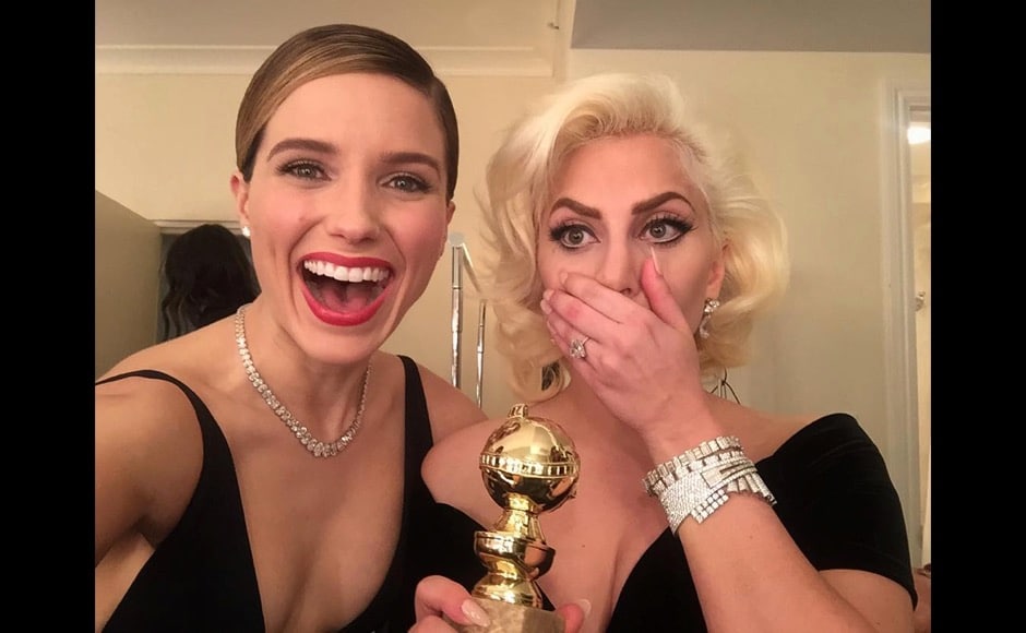And here Sophia Bush is with Lady Gaga. "our girl WON!! #OneChicago alright! ❤️ you @ladygaga #goldenglobes," she said on this post. Image courtesy: @sophiabush/Instagram And here Sophia Bush is with Lady Gaga. "our girl WON!! #OneChicago alright! ❤️ you @ladygaga #goldenglobes," she said on this post. Image courtesy: @sophiabush/Instagram