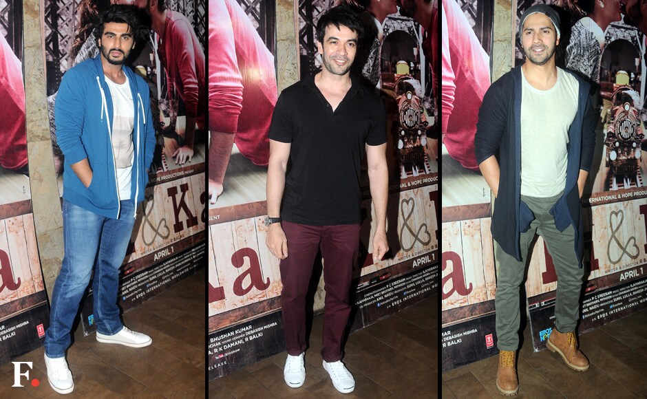 Varun Dhawan couldn’t stop enthusing about the film either. While he called Arjun and Kareena the perfect Ka and Ki, he also said that director R Balki deserved all the kudos for presenting such an interesting concept on celluloid — and executing it flawlessly. Image by Sachin Gokhale/Firstpost Varun Dhawan couldn’t stop enthusing about the film either. While he called Arjun and Kareena the perfect Ka and Ki, he also said that director R Balki deserved all the kudos for presenting such an interesting concept on celluloid — and executing it flawlessly. Image by Sachin Gokhale/Firstpost