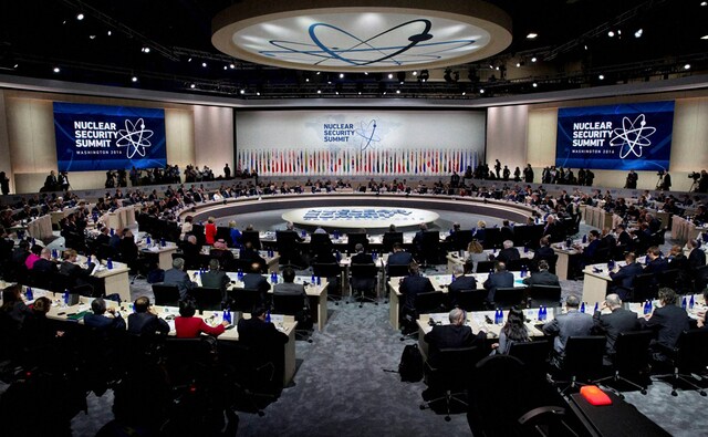 President Barack Obama makes opening remarks to world leaders during the plenary session of the Nuclear Security Summit in Washington on Friday. PTI President Barack Obama makes opening remarks to world leaders during the plenary session of the Nuclear Security Summit in Washington on Friday. PTI