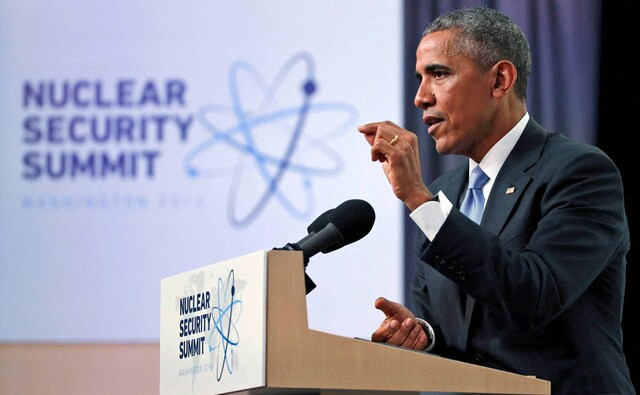 US President Barack Obama speaks during a news conference at the Nuclear Security Summit. PTI US President Barack Obama speaks during a news conference at the Nuclear Security Summit. PTI