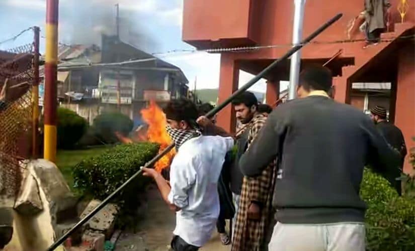 Protests in Handwara after the firing. Photo courtesy: Facebook