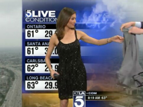 Too hot to handle: US weather presenter made to cover up dress on air Too hot to handle: US weather presenter made to cover up dress on air