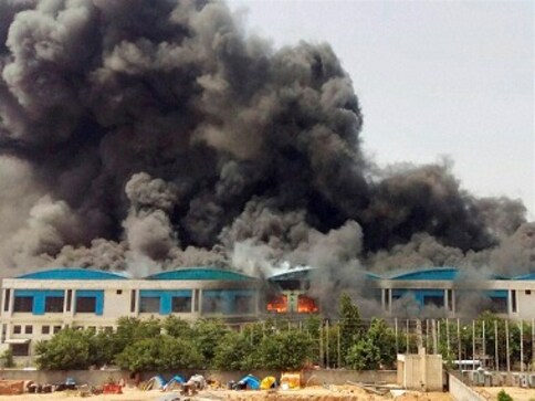 Fire breaks out at auto air conditioner factory in Manesar Fire breaks out at auto air conditioner factory in Manesar