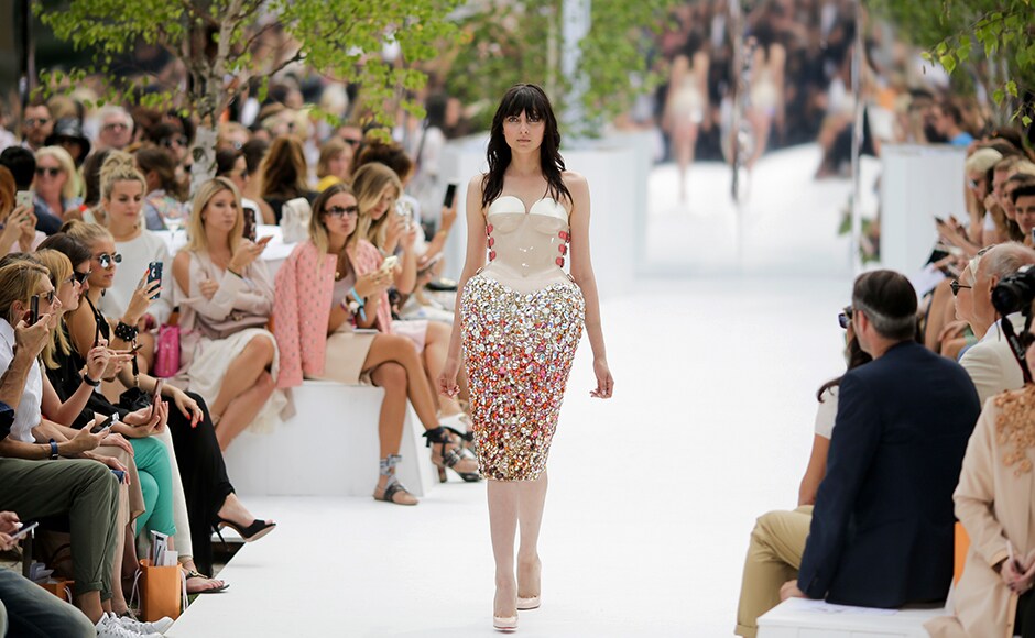 A model sports the sheer trend in a classy manner. (AP Photo/Markus Schreiber) A model sports the sheer trend in a classy manner. (AP Photo/Markus Schreiber)
