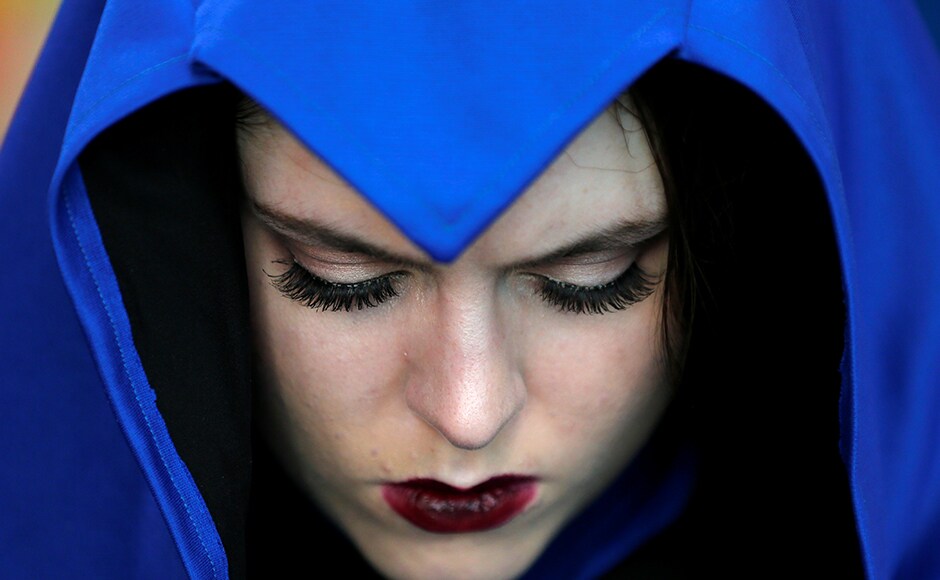 An attendee dressed as Harley Quinn arrives for at the Comic-Con venue. Reuters An attendee dressed as Harley Quinn arrives for at the Comic-Con venue. Reuters