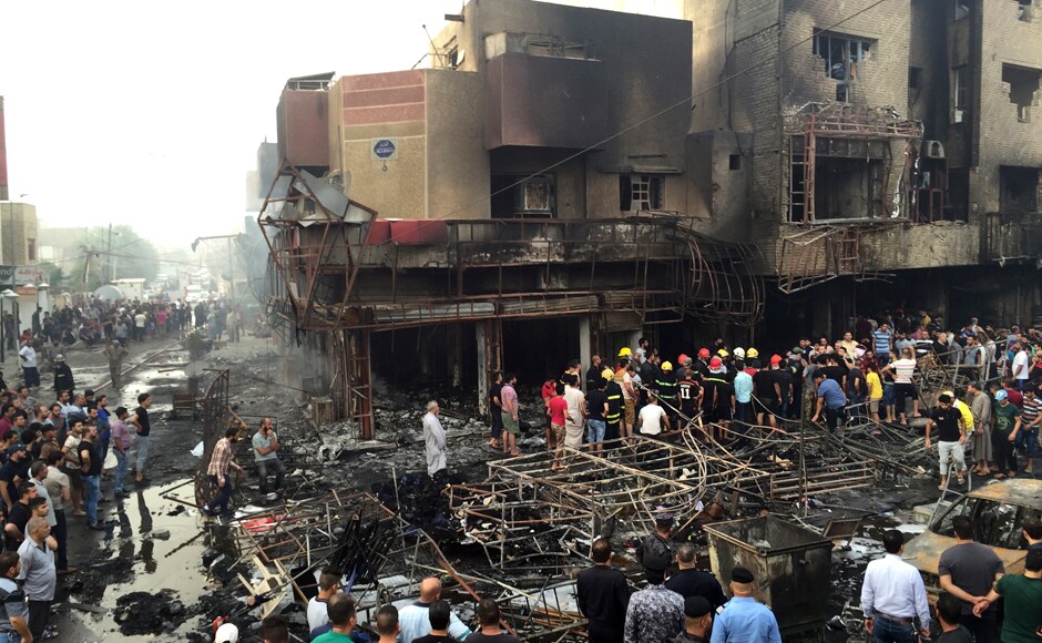 The attack on the shopping area of Karrada is the deadliest since US-backed Iraqi forces last month scored a major victory when it dislodged Islamic State from their stronghold of Falluja. Photo Courtesy: AP The attack on the shopping area of Karrada is the deadliest since US-backed Iraqi forces last month scored a major victory when it dislodged Islamic State from their stronghold of Falluja. Photo Courtesy: AP