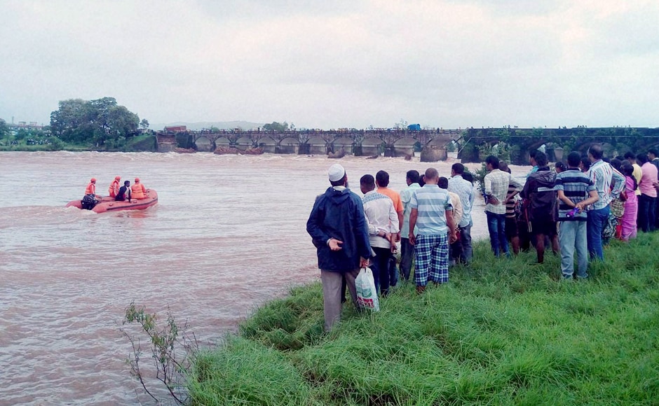 Two bodies have been recovered in the search operations following the collapse of the British-era bridge, on the Mumbai-Goa highway across the river Savitri. The incident happened at around 2 am on Tuesday. PTI Two bodies have been recovered in the search operations following the collapse of the British-era bridge, on the Mumbai-Goa highway across the river Savitri. The incident happened at around 2 am on Tuesday. PTI