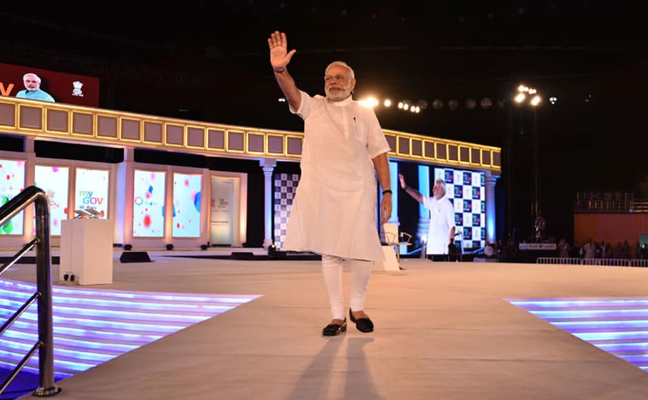 Modi addressed questions sent by citizens from all over India during the event. He also lashed out at gau rakshaks and said that self-styled gaurakshaks make him angry. They should realise that most cows die from consuming plastic and not slaughter. Photo: PIB Modi addressed questions sent by citizens from all over India during the event. He also lashed out at gau rakshaks and said that self-styled gaurakshaks make him angry. They should realise that most cows die from consuming plastic and not slaughter. Photo: PIB